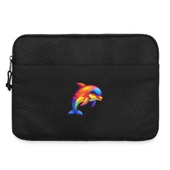 marsouin coloré Kawaii dessin animé animal marin - Sacoche pour ordinateur portable 15 pouces - noir - Devant