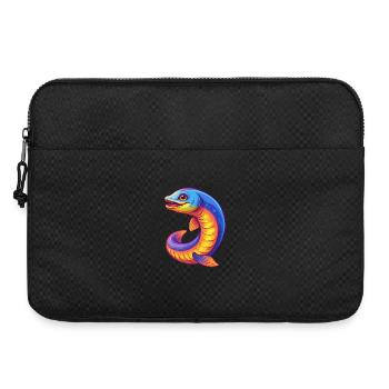 Lamproie de mer Kawaii coloré dessin animé Animal marin - Sacoche pour ordinateur portable 15 pouces - noir - Devant