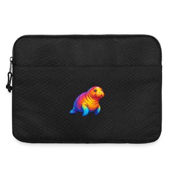 Dugong coloré Kawaii dessin animé animal marin - Sacoche pour ordinateur portable 15 pouces - noir - Devant