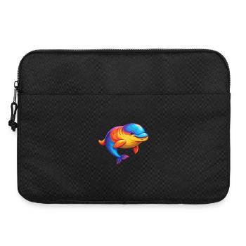 Beluga Whale Colorful Kawaii Cartoon Sea Animal - Laptop bag 15" - black - Front