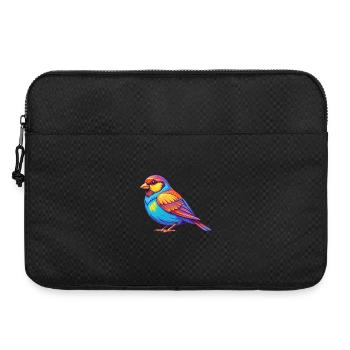 Spatz Bunte Kawaii Cartoon Figur Vogel - Laptoptasche 15" - Schwarz - Vorne