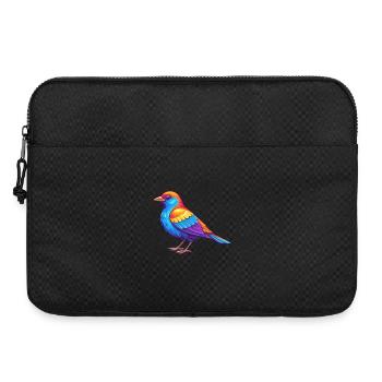 Merle à ailes rouges dessin animé kawaii coloré - Sacoche pour ordinateur portable 15 pouces - noir - Devant
