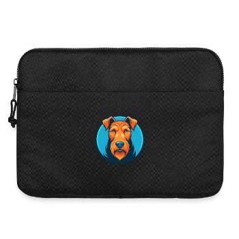 Airedale Terrier Chien Mignon Kawaii Dessin Animé Logo Pour Animaux De Compagnie - Sacoche pour ordinateur portable 15 pouces - noir - Devant