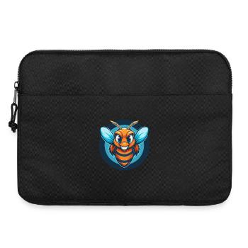 abeille mignon kawaii dessin animé clipart animal animal de compagnie logo - Sacoche pour ordinateur portable 15 pouces - noir - Devant