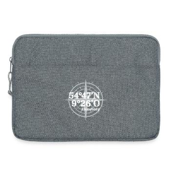 Flensburg Koordinaten Souvenir - Laptoptasche 15" - Grau meliert - Vorne