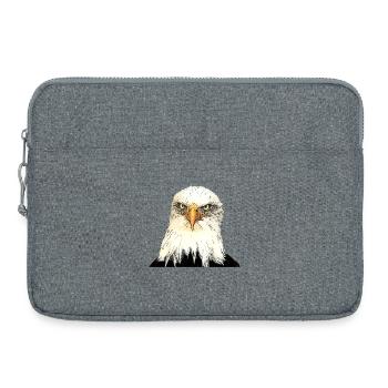 Eagle head illustration with intense look - Laptop bag 15" - heather grey - Front