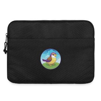 Spatz Niedlich Kawaii Cartoon Clipart Tier Haustier - Laptoptasche 15" - Schwarz - Vorne