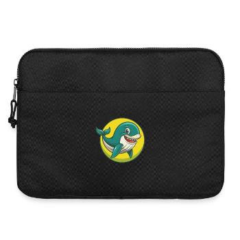 Blue whale Cute Kawaii Cartoon Clipart Pet Animal - Laptop bag 15" - black - Front