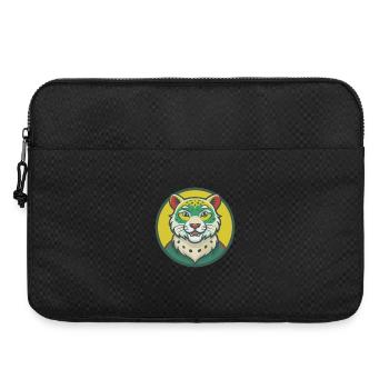 Schneeleopard Niedliche Kawaii Cartoon Clipart Tier - Laptoptasche 15" - Schwarz - Vorne