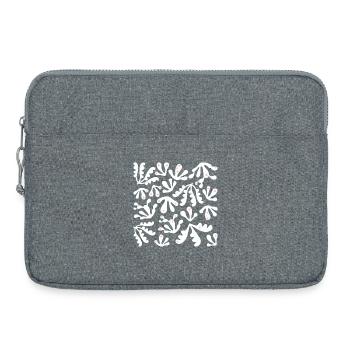 Abstrait Corail L Blanc Rose Pois - Sacoche pour ordinateur portable 15 pouces - gris chiné - Devant