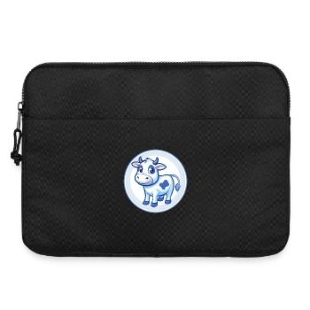 Cow Blue Cute Kawaii Cartoon Character Clipart Pet - Laptop bag 15" - black - Front