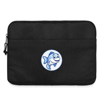 Poisson Bleu Kawaii Dessin Animé Personnage Clipart Animal de compagnie - Sacoche pour ordinateur portable 15 pouces - noir - Devant