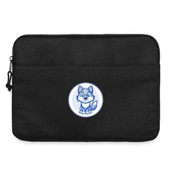Wolf Blau Kawaii Cartoon Figur Clipart Haustier - Laptoptasche 15" - Schwarz - Vorne