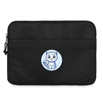 Schnee Leopard Blau Kawaii Cartoon Figur Clipart - Laptoptasche 15" - Schwarz - Vorne