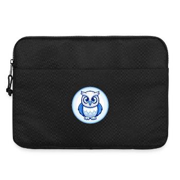 Eule Blau Niedlich Kawaii Cartoon Figur Clipart Haustier - Laptoptasche 15" - Schwarz - Vorne