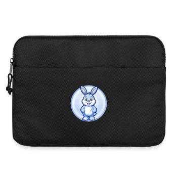 Lapin Bleu Kawaii Dessin Animé Personnage Clipart Animal de compagnie - Sacoche pour ordinateur portable 15 pouces - noir - Devant