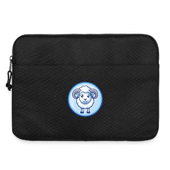 Ram Blau Niedlich Kawaii Cartoon Figur Clipart Haustier - Laptoptasche 15" - Schwarz - Vorne