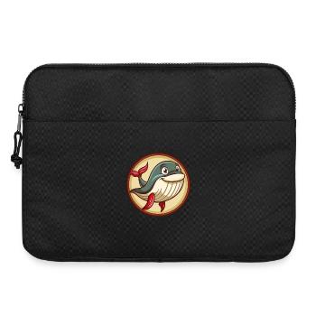 Blue whale Colorful Kawaii Cartoon Character Pet - Laptop bag 15" - black - Front