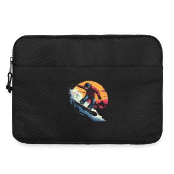 Snowboarder à l’ancienne - Sacoche pour ordinateur portable 15 pouces - noir - Devant