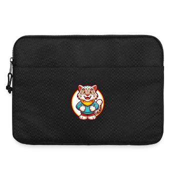 Schneeleopard Lustige Kawaii Cartoon Clipart Tier - Laptoptasche 15" - Schwarz - Vorne