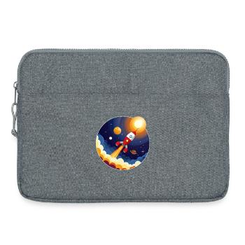 Image colorée d’une fusée dans l’espace - Sacoche pour ordinateur portable 15 pouces - gris chiné - Devant
