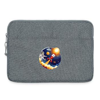 Fusée, astronaute, OVNI et planètes dans l’espace. - Sacoche pour ordinateur portable 15 pouces - gris chiné - Devant