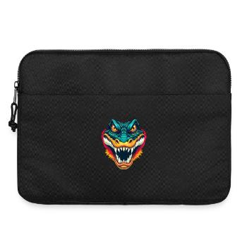 Crocodile Cute Kawaii Cartoon Clipart Animal Face - Laptop bag 15" - black - Front