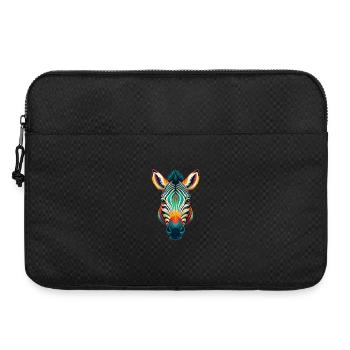 Zebra Cute Kawaii Cartoon Clipart Animal Face - Laptop bag 15" - black - Front