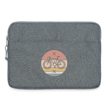 retro Fahrrad Rennrad Singlespeed Fixie Symbol - Laptoptasche 15" - Grau meliert - Vorne