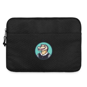 Crocodile Kawaii Cartoon Character Animal Pet Face - Laptop bag 15" - black - Front