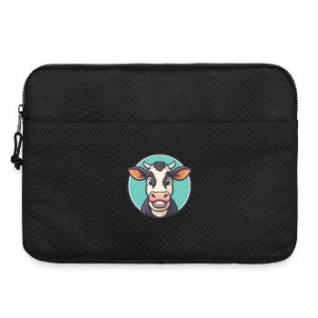 Cow Kawaii Cartoon Character Animal Pet Face - Laptop bag 15" - black - Front