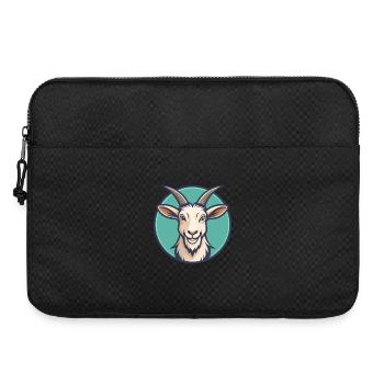 Chèvre Kawaii Dessin animé Personnage Animal Animal Visage - Sacoche pour ordinateur portable 15 pouces - noir - Devant