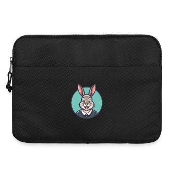 Lapin Kawaii Dessin animé Personnage Animal Animal Visage - Sacoche pour ordinateur portable 15 pouces - noir - Devant