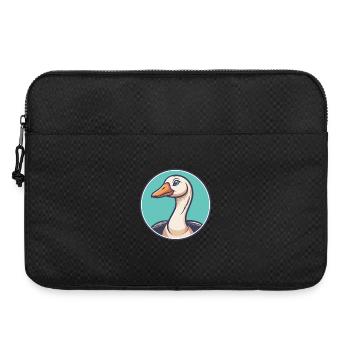 Gans Kawaii Cartoon Figur Tier Haustier Gesicht - Laptoptasche 15" - Schwarz - Vorne
