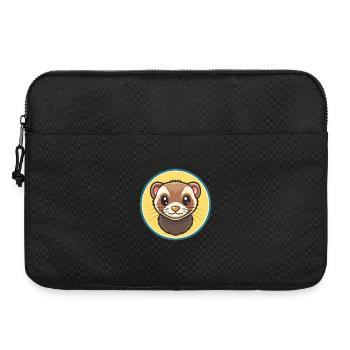 Furet Kawaii Dessin Animé Personnage Animal Animal Visage - Sacoche pour ordinateur portable 15 pouces - noir - Devant