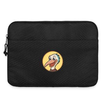 Pelikan Kawaii Cartoon Figur Tier Haustier Gesicht - Laptoptasche 15" - Schwarz - Vorne