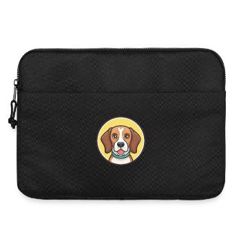 Beagle Harrier Chien Race Dessin animé Kawaii Clipart - Sacoche pour ordinateur portable 15 pouces - noir - Devant