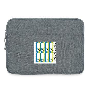 DIY Schulaufkleber Set - Fußball blau grün -16 - Laptoptasche 15" - Grau meliert - Vorne