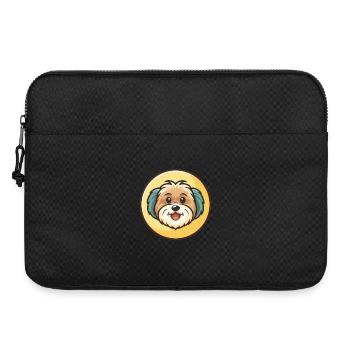 Race de chien havanais Dessin animé coloré Kawaii Clipart - Sacoche pour ordinateur portable 15 pouces - noir - Devant