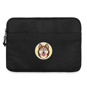 Chien de traîneau sibérien Seppala Race de chien Dessin animé Kawaii - Sacoche pour ordinateur portable 15 pouces - noir - Devant