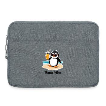Lässiger Strand-Pinguin – Sommer Urlaubsfeeling - Laptoptasche 15" - Grau meliert - Vorne