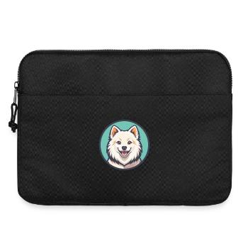 Esquimau américain race de chien dessin animé Kawaii Clipart - Sacoche pour ordinateur portable 15 pouces - noir - Devant