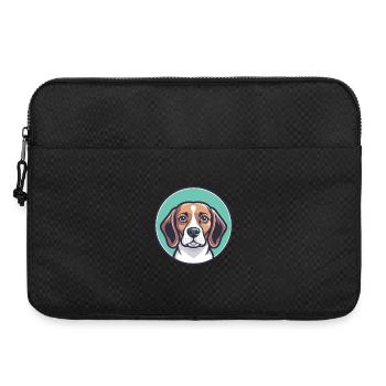 Beagle Harrier Chien Race Dessin animé Kawaii Clipart - Sacoche pour ordinateur portable 15 pouces - noir - Devant