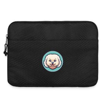 Bichon frisé chien race dessin animé Kawaii Clipart animal de compagnie - Sacoche pour ordinateur portable 15 pouces - noir - Devant