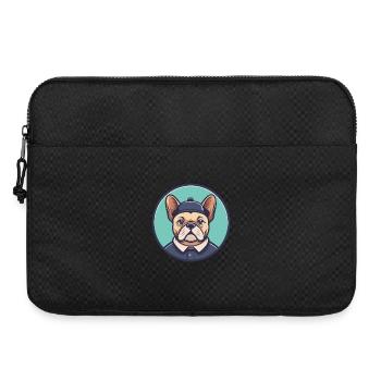 Chien Francais Dog Breed Cartoon Kawaii Clipart - Laptop bag 15" - black - Front