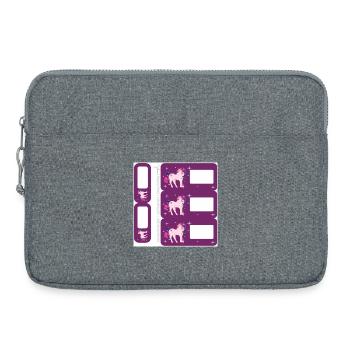 DIY School Sticker Set - Fantasy Unicorn Purple - 5 - Laptop bag 15" - heather grey - Front