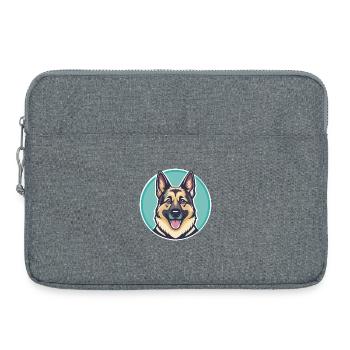 Deutscher Schafpudel Hunderasse Karikatur Kawaii - Laptoptasche 15" - Grau meliert - Vorne