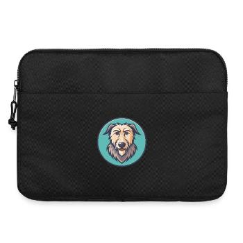 Irish Wolfhound Dog Breed Cartoon Kawaii Clipart - Laptop bag 15" - black - Front