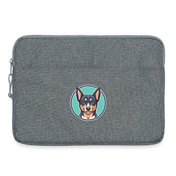 Lancashire Heeler Dog Breed Cartoon Kawaii Clipart - Laptop bag 15" - heather grey - Front