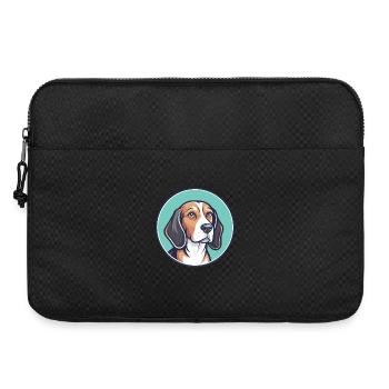 Lévrier letton chien race dessin animé Kawaii Clipart animal de compagnie - Sacoche pour ordinateur portable 15 pouces - noir - Devant